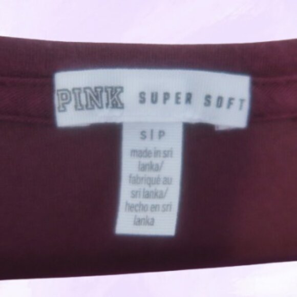 PINK Victoria's Secret super soft v-neck short sleeve top with pink on front S - Picture 7 of 9